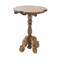 Brown Mango Wood Turned Accent Table with Scrolled Legs and Cutout Tabletop